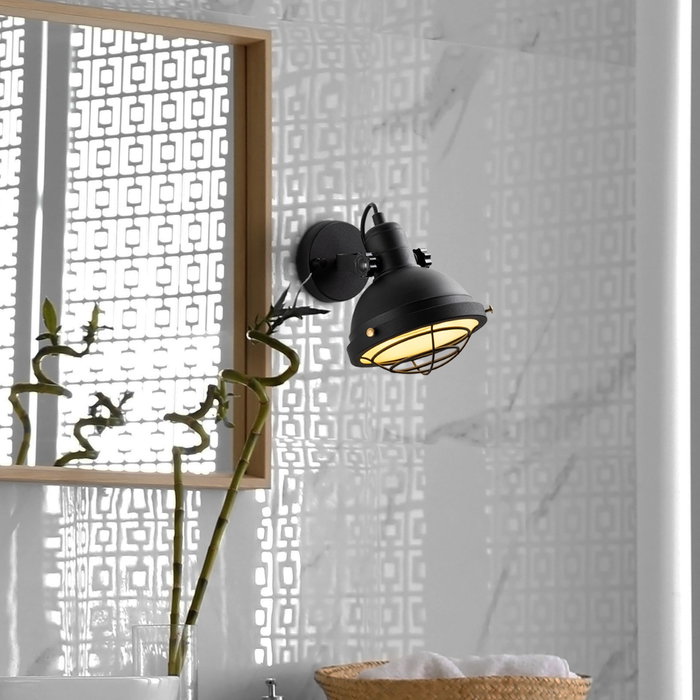 Opviq Lámpara de Pared de Metal Negra
